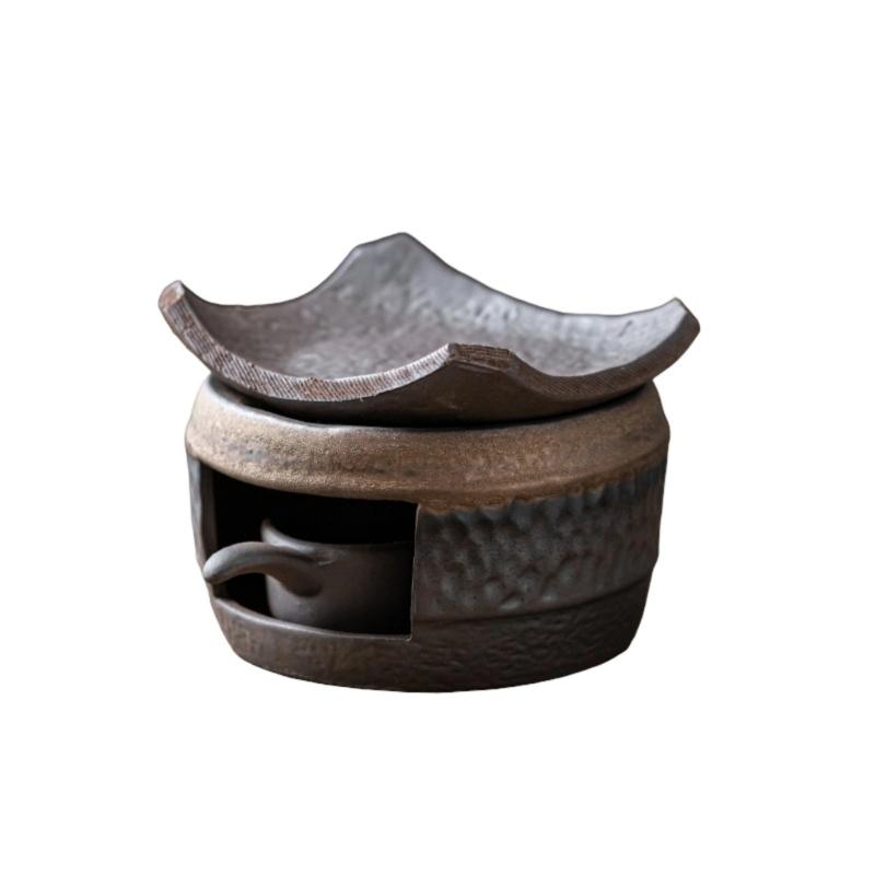 Ceramic Tea Stove Warmer Set - Natural Calming Effect Scents Diffuser with Tealight Holder for Meditation