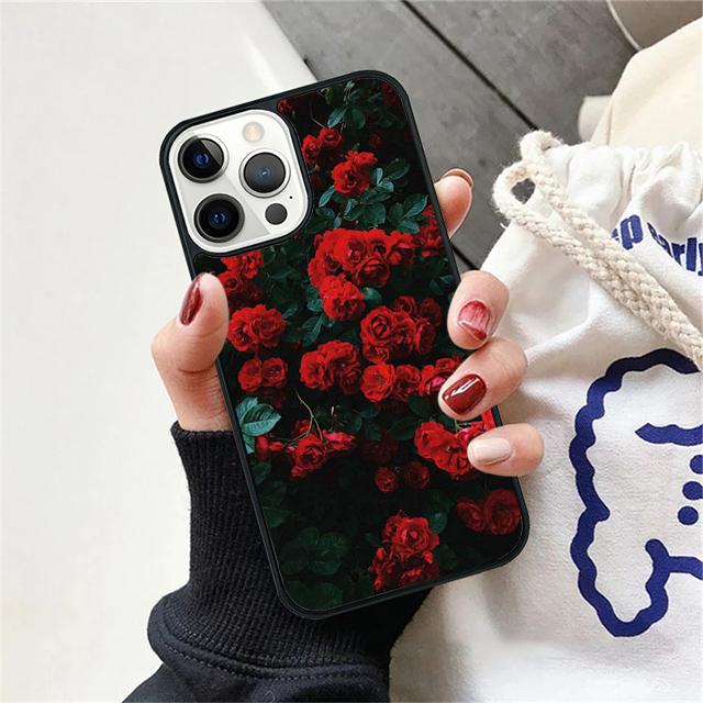 Red Rose Coque Shell For iPhone 17 Air 15 16 14 13 12 Pro Max 11 Pro Max Plus Phone Case Cover