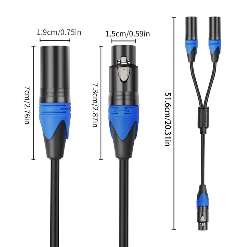 Professional Cable Plastic Splitters Cable Reliable Y Cord Flexible Cable Female To Double Male Cord Adapter 50cm Cord