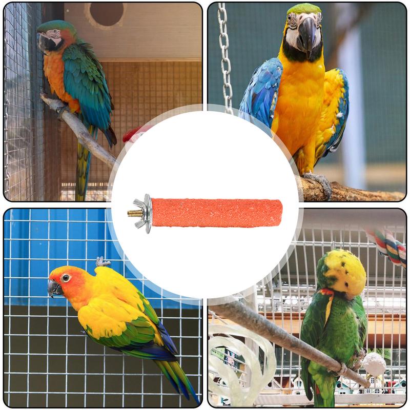 Bird Standing Stick Parrot Frosted Perch Stand For Cage Claw Sharpening Cage Perch Toy Bird Claw Sharpener 20cm