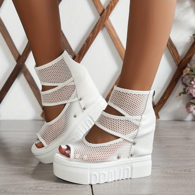 Damen Winter Pelzige Rutschfeste Plateau-Sneaker/Stiefel - Dicke Plateau-Höhenerhöhung