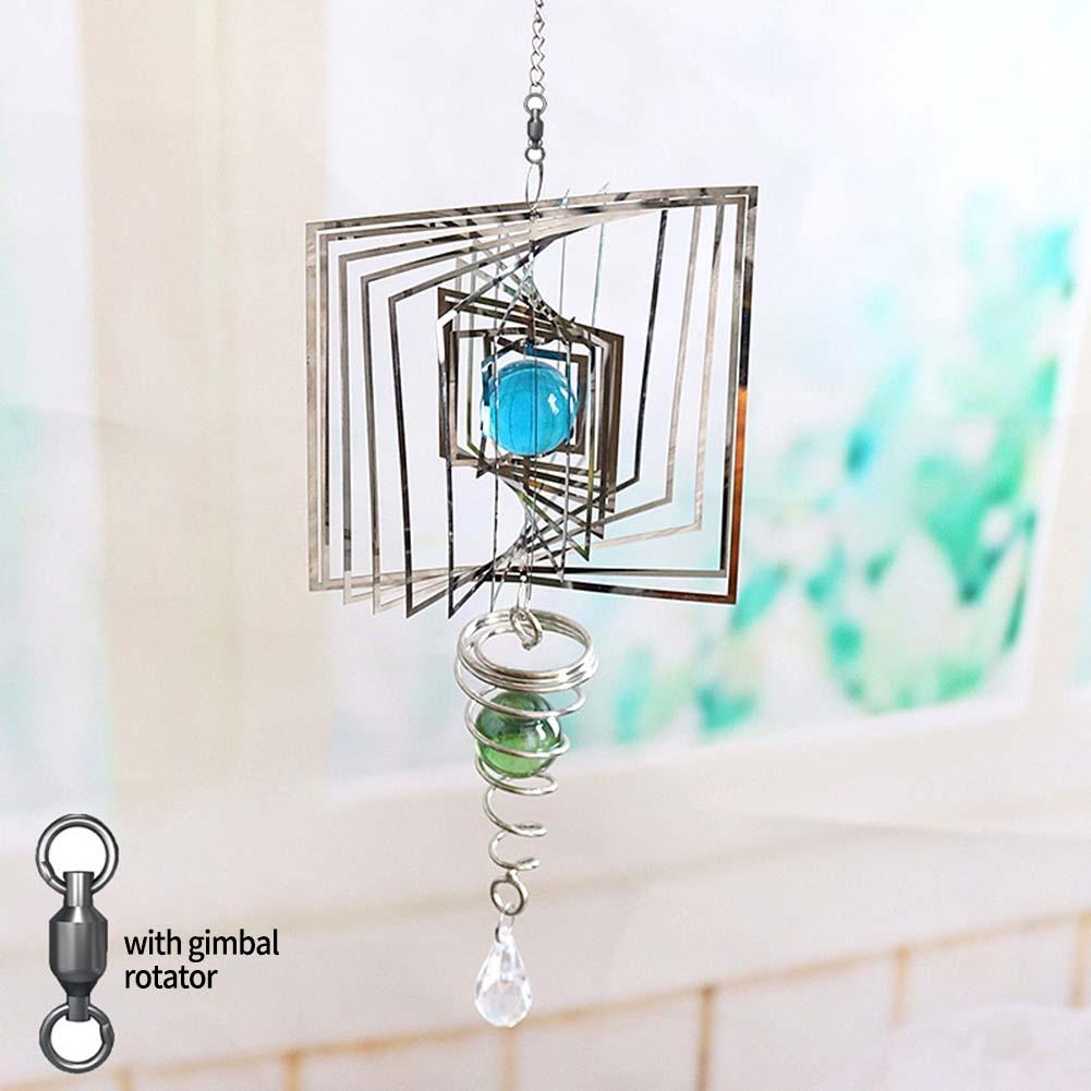 Stylowy wiatrak ze stali nierdzewnej, metalowa rzeźba 3D do dekoracji ogrodu