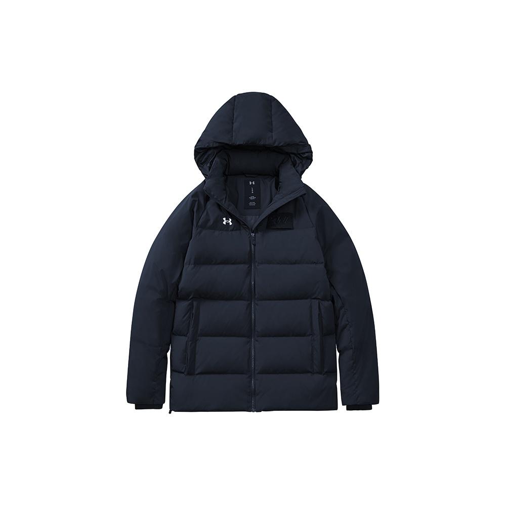 (WMNS) Under Armour Logo Training Hooded Down Jacket Black White Women s 21600801-001 L