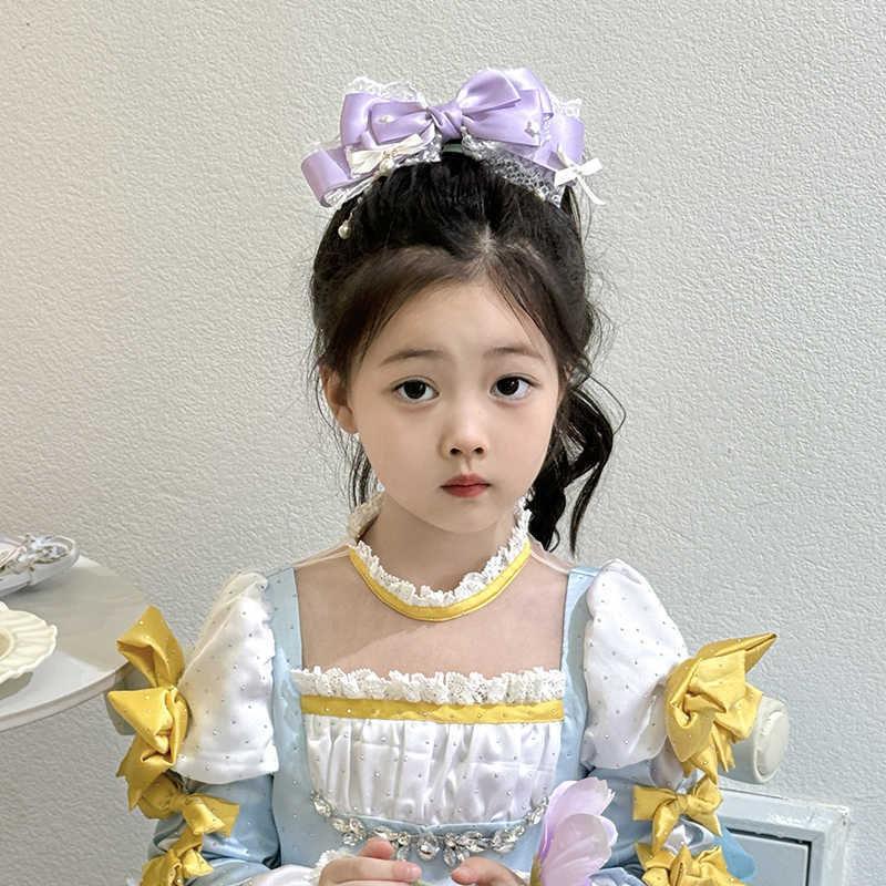 Cute Baby Bows Hair Clip For Kids Girls Solid Color Hairpins Barrettes Handmade Headwear Hair Accessories Princess Lolita Hair Clamp