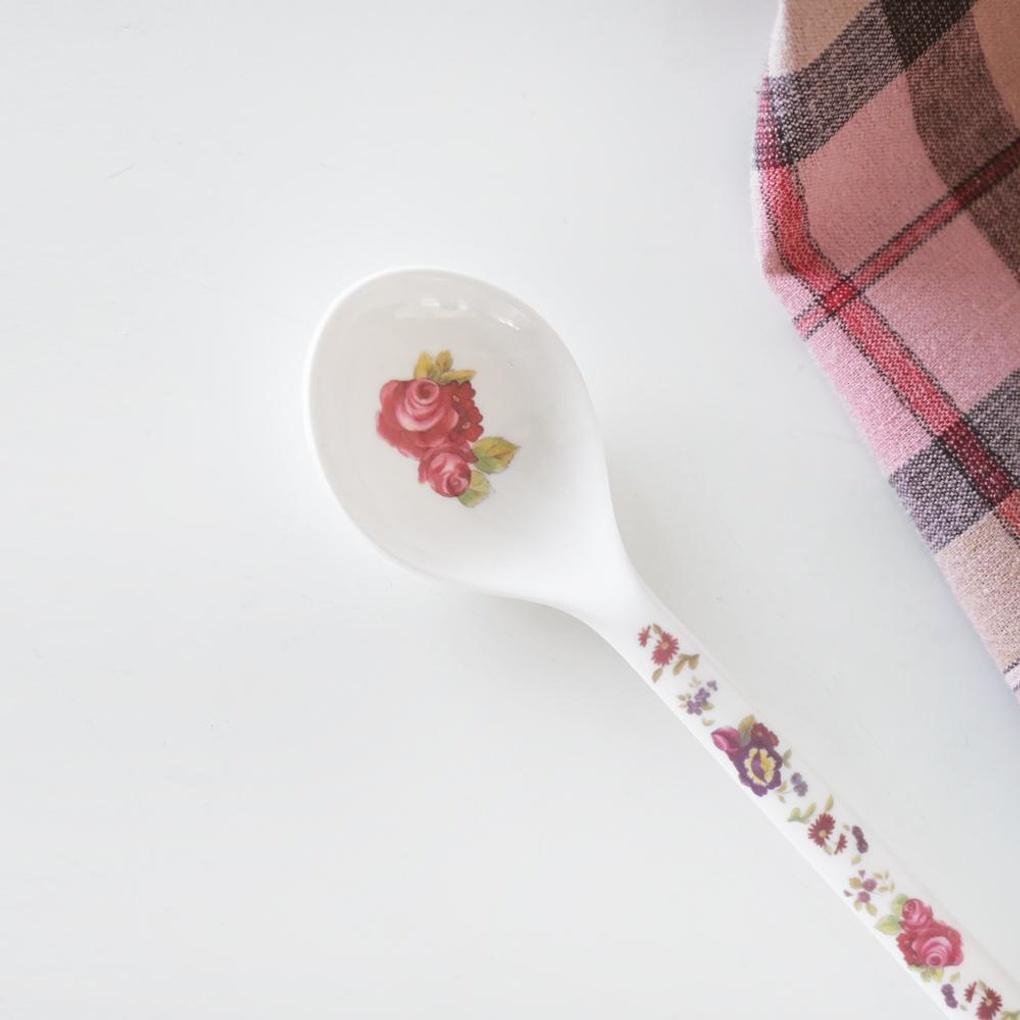 Vintage Flower Melamine Long Teaspoon Large