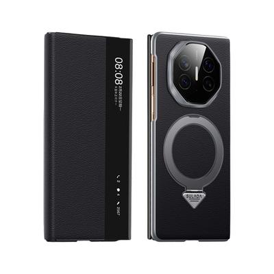 Suitable for Huawei Materialt Mobile Phone Case Triple Folding Huawei Magnetic Suction Bracket Business Men's Anti-fall Leather Case