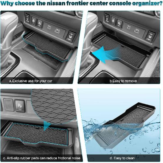 Center Console Organizer Fit For Nissan Frontier - 2024 2025 2026 Frontier S/SV/Pro-X/Pro-4X And 2024 2025 Frontier SL Pickup Truck Center Console