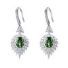Zhou Hengfu S925 Emerald Earrings - Women's Simple, Versatile Design In Light Luxury Fashion