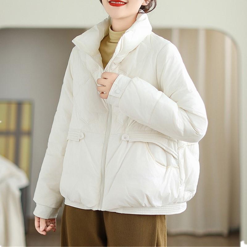 Podzim Jaro Zima Bavlna Vycpané oversized svrchní oděvy dámská ležérní volná bunda Kabát