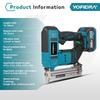 Yofidra Chiodatrice elettrica senza spazzole 30mm 2in1 Chiodatrice/Graffettatrice a batteria Chiodatrice per carpenteria Tacker Strumento per batteria Makita 18V Spilli