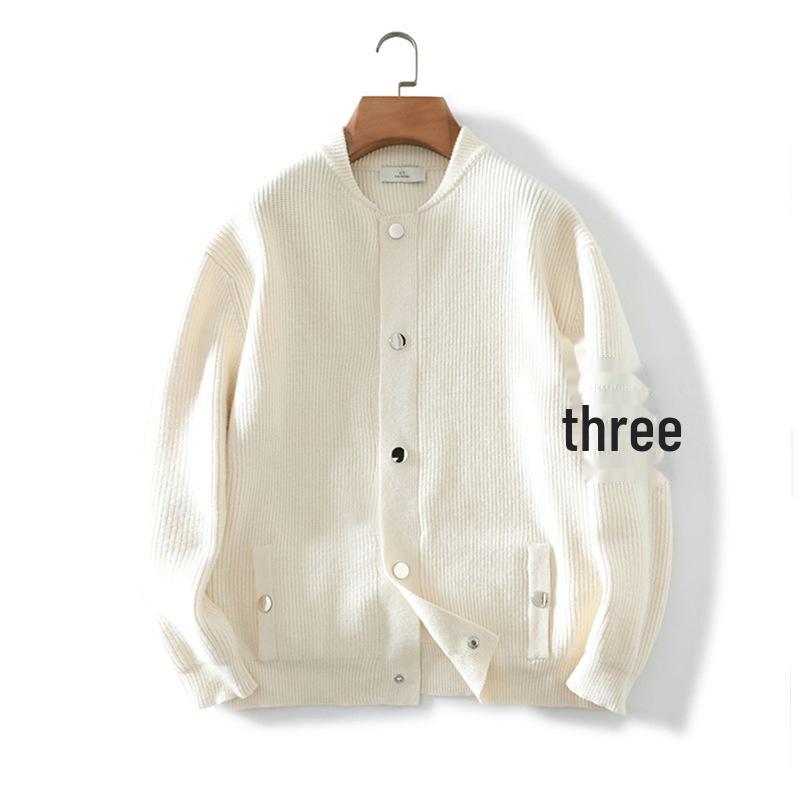 

Мужской модный свитер свободного покроя из трикотажного кардигана на осень/зиму M абрикосовый