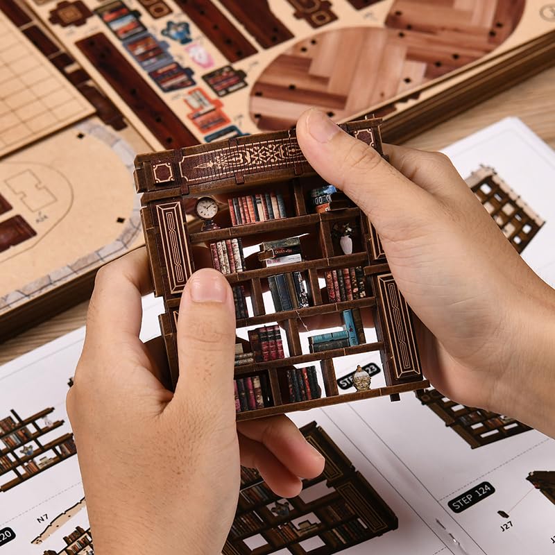 Spilay DIY Wooden Furniture Miniature Dollhouse Set, 1:24 Scale Miniature Dollhouse, Creative Birthday, Valentine's Day Gift for Girlfriend or Lover