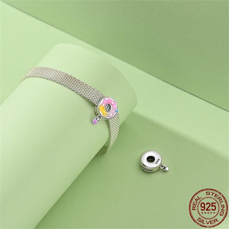 New Product Copper Flat Beads Series-Dream Donuts Charms Fit Original Pan Bracelet For Women Fine Jewelry Gift