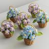 Handmade Crochet Blue Potted Flower Decoration - Everlasting Knitted Desktop Ornament