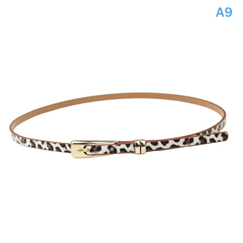 1Pc 12 Candy Colors Women'S Leather Belt Skinny Thin Dress Belt Waist Belt Waistband Dress Coat Waist Seal Jeans Belt