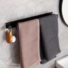 1pc Space-Saving Towel Bar With Hooks - No-Drill, Wall-Mounted Bathroom Towel Rack For Guests