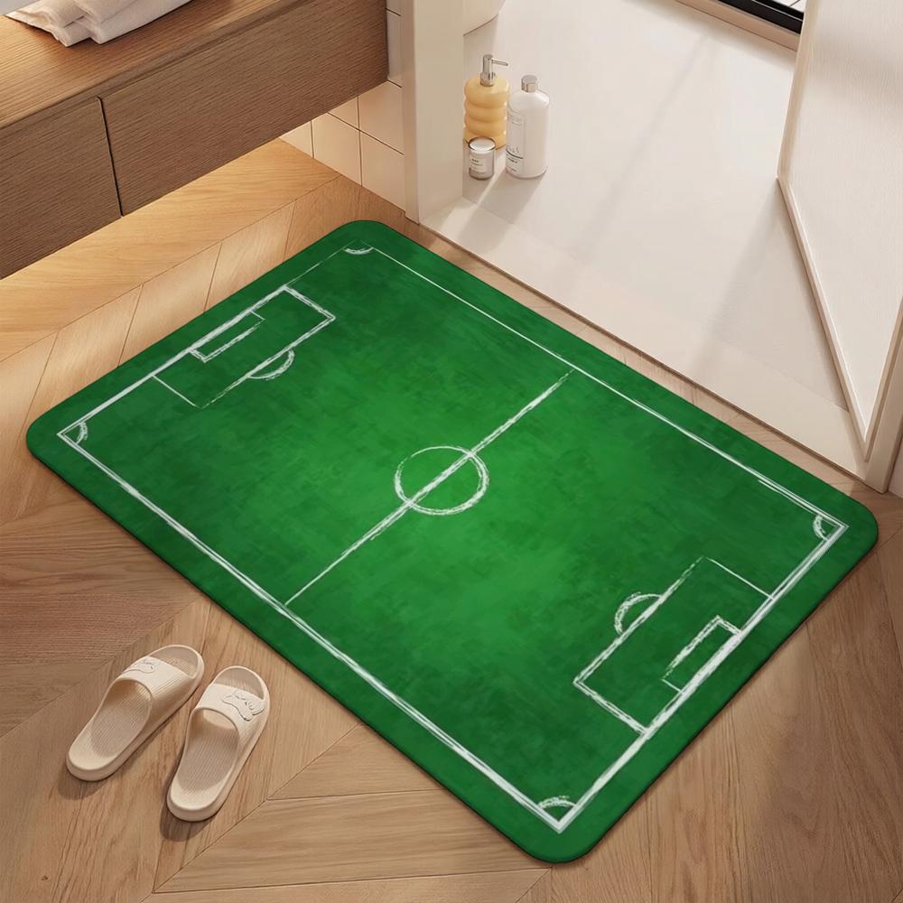 Green Soccer Field Indoor Rug Soft Nonslip Carpet For Living Room Play Area Hallway Home Party Decor Valentine'S Day Gift