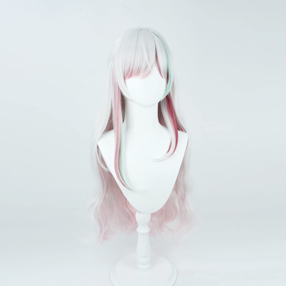 Nozomi Ishigami Cosplay Wig, Silver, Red, and Blue Gradient, Heat-Resistant, Perfect for Costumes, Halloween, and Events