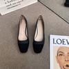 2025 Spring New Color Matching Fashion Design Square Head Thick Heel Single Shoes Women's Versatile Medium and High Heel Commuter Work Shoes