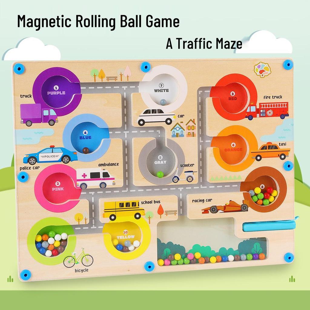 Wooden Marble Run Maze Toy for Early Childhood Education