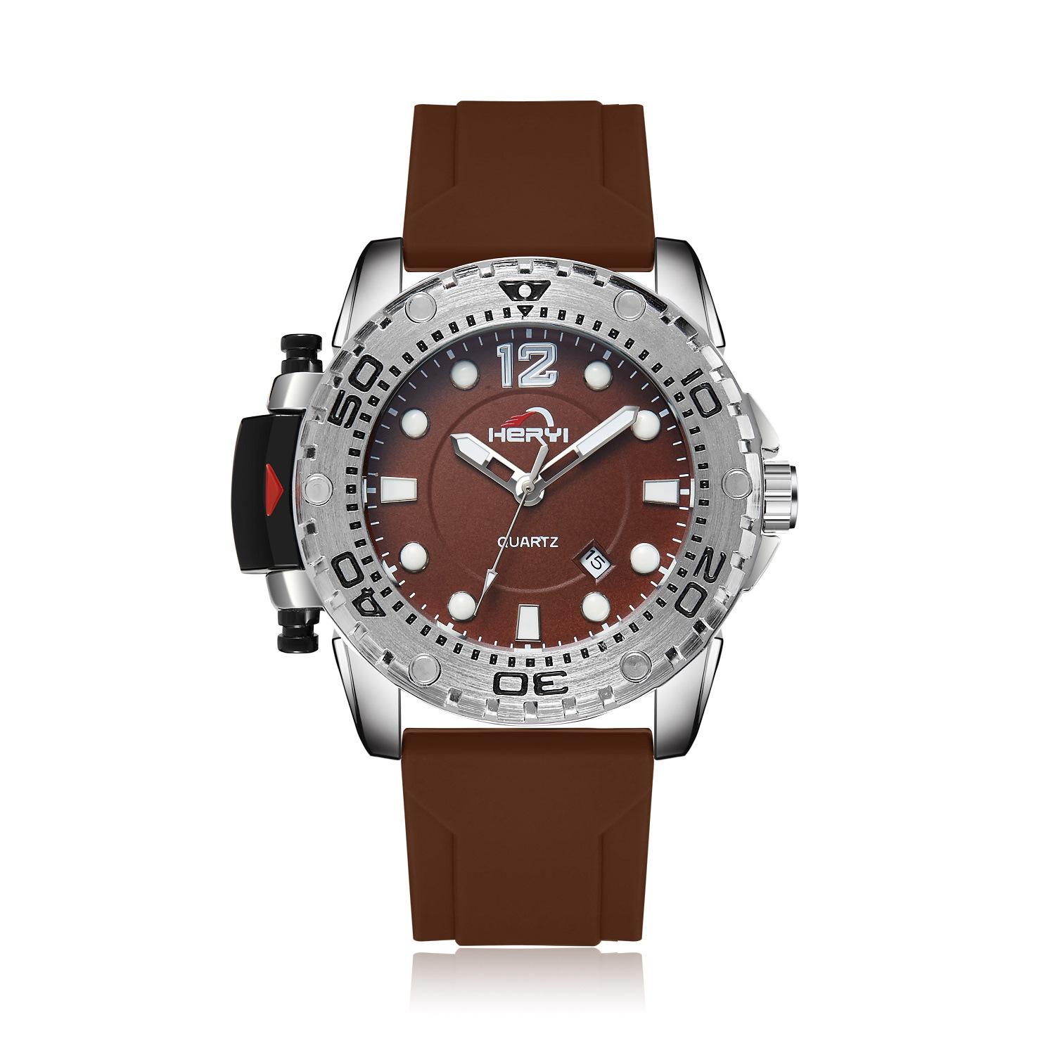 

Новые кварцевые мужские часы модные часы календарь водонепроницаемые силиконовые часы