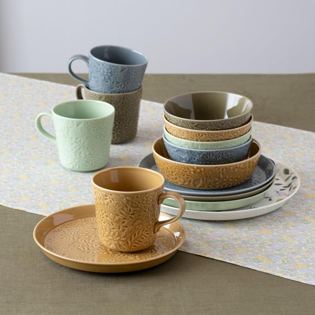 NARUMI Anna Emilia Mittsommerwiese Floral Niedlich Relief und Spülmaschine Hergestellt in Geschenkbecher, 350cc, Bernstein, Druck, Design, Groß, Mikrowelle, Ofen, Sicher,
