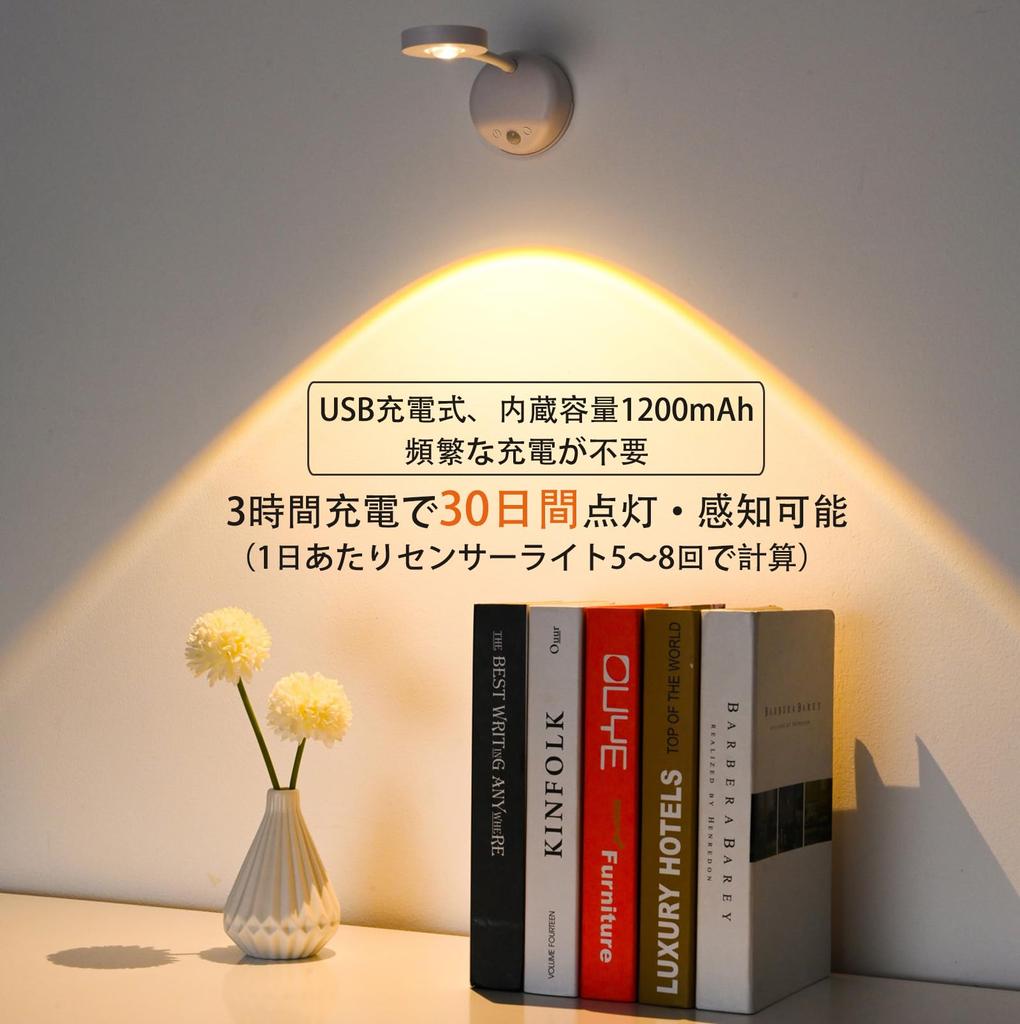 LADWOKFI Indirect Motion Sensor Indoor 1200mAh 3 Stepless Remote Control Wall No Installation Bracket Wall for Decorative Light Lighting, Stylish,