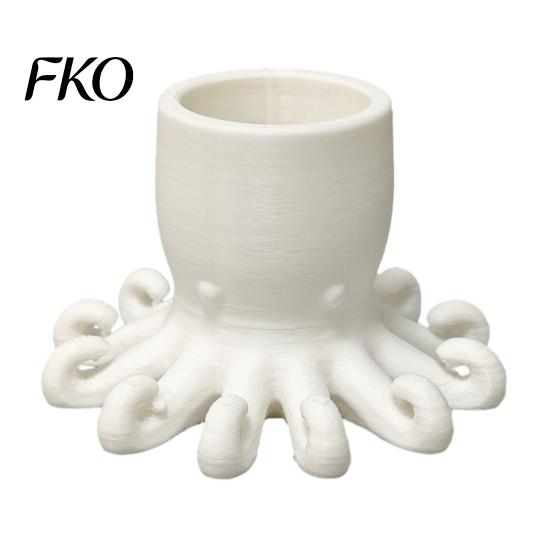 Cartoon Octopus Desk Organizer 3D Printed Pen Holder, Shape Pencil Cup, Cute Makeup Brush Ocean Animal Desktop for Home Office Accessory Curly
