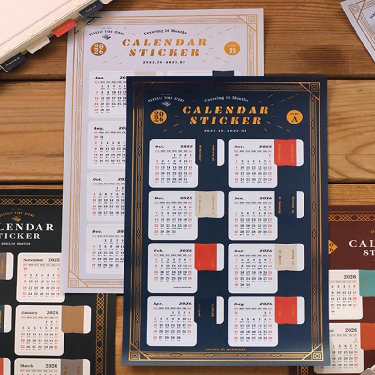 Adhesive Monthly Planner Tab Monthly Index Stickers Decorative Label Calendar Stickers for Office Study Planner Journal