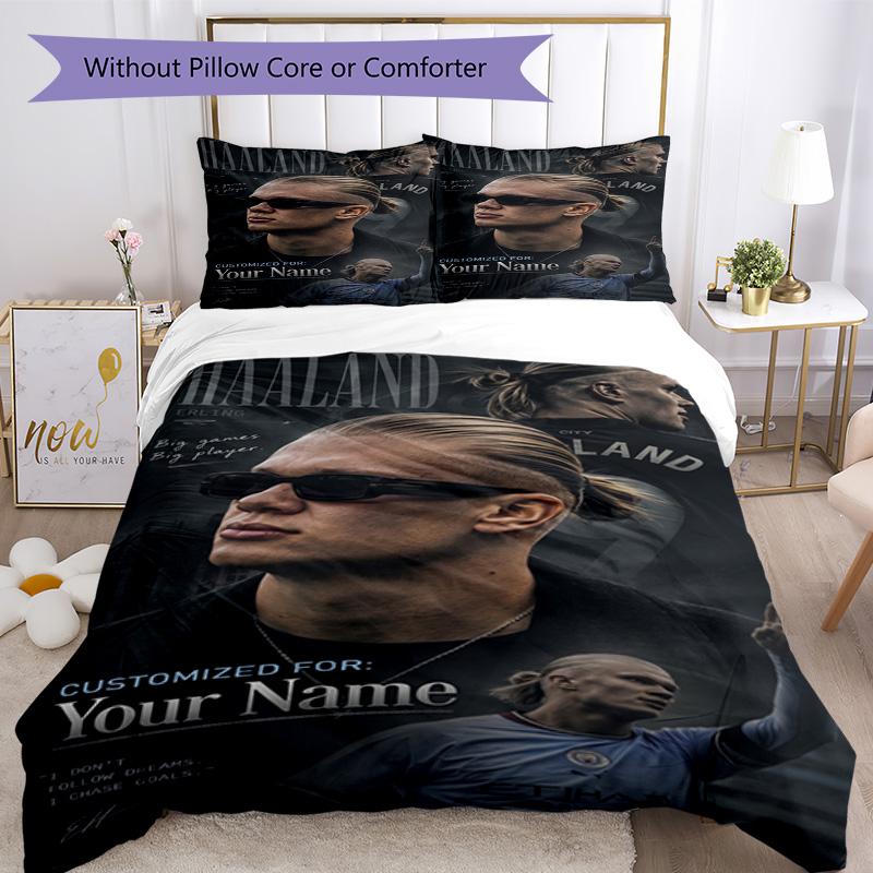 Haaland Personalized Name Bed Sheet Set Suitable for Study Room Soft Bedding Custom Room Decor Birthday/Christmas GiftSpiritual Gift