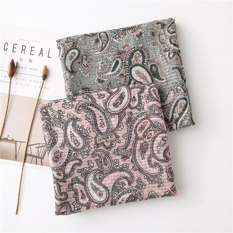 Spain Luxury Fashion Retro Cashew Floral Viscose Shawl Scarf High Quality Wrap Pashmina Stole Bufanda Muslim Hijab Snood