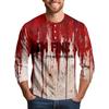 Men's Halloween Print Raglan Dralan Three-quarter Sleeve Casual Top