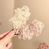 Korean-Style Polka Dot Colour-Block Pleated Printed Mesh Hair Clip For Women Fashionable Banana Clip Hair Accessory