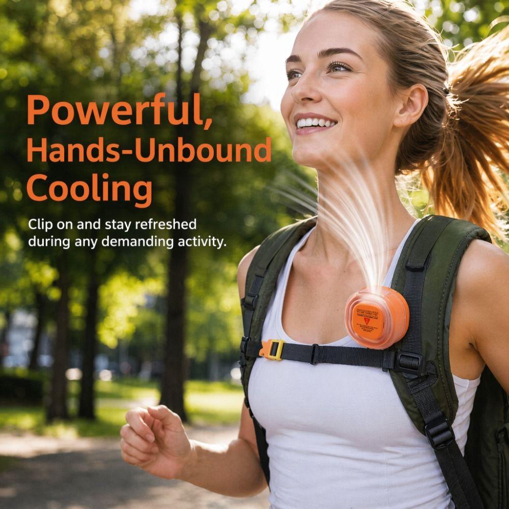 360° Rotatable Bladeless Neck Fan 3 Speeds Hanging Waist Fan Small Clip-On Waist Fan Travel Use