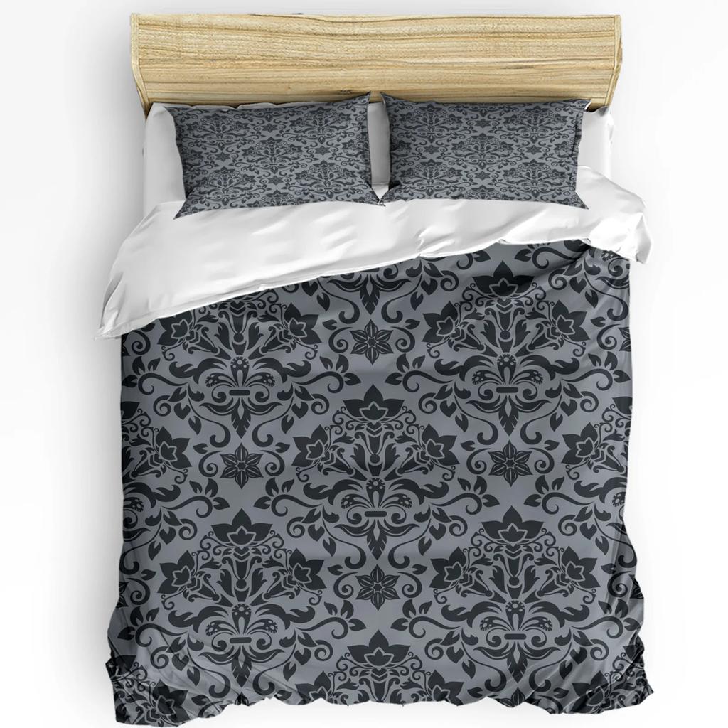 Brown Arabian Flowers Retro Duvet Cover Bed Bedding Set Home Textile Quilt Cover Pillowcases Bedroom Double Bedding Set No Sheet
