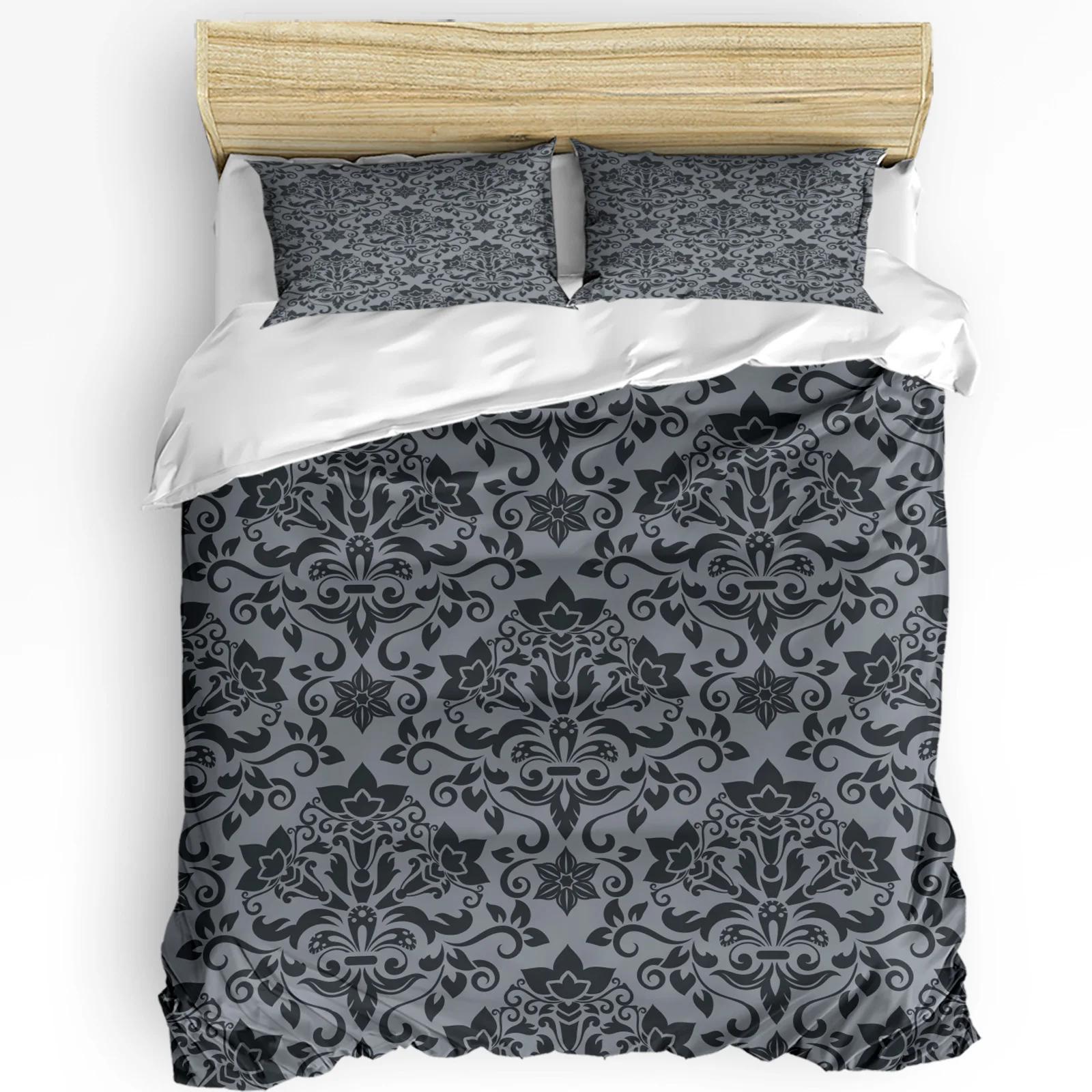 

Brown Arabian Flowers Retro Soft Duvet Cover Bed Beding Set Home Textile Comfortable Quilt Cover Pilowcases Bedrom Double Beding Set No Shet 135*200cm Eu-Single