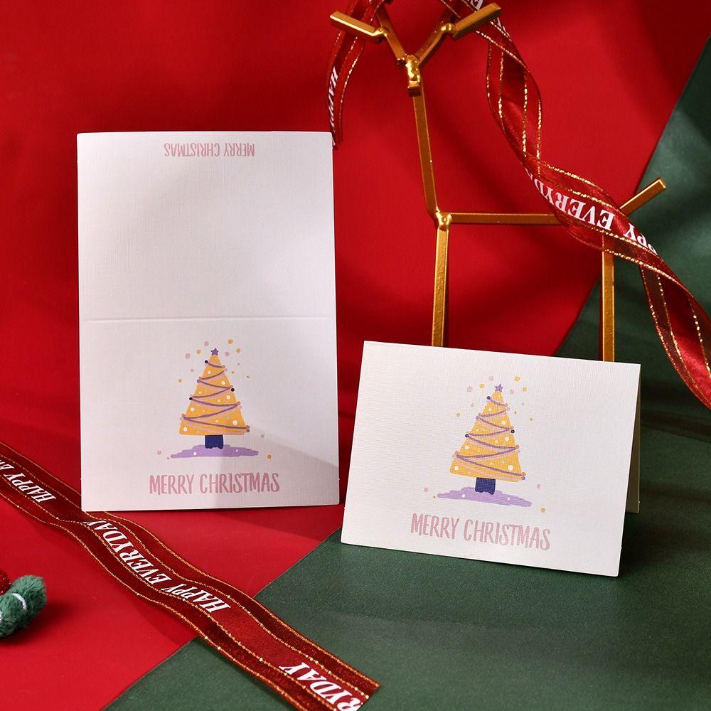 10pcs Handwriting Merry Christmas Greeting Cards Invitation Blank Paper Cards  Festivital Gifts