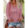 Women's Fall Winter Top/Letter Print/Fashion Versatile Easy Casual/V-Neck Long Sleeve T-Shirt