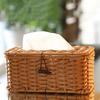 Retro-Stil Imitation Rattan Taschentuchbox Rechteckiger Kartonbehälter Langlebiger Serviettenhalter Tisch