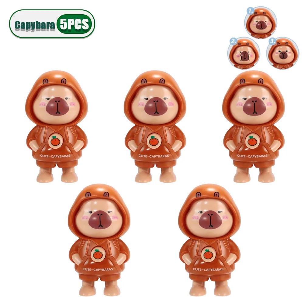 Capybara Press Face Doll Keychain Quirky Doll Cartoon Handpiece Small Ornaments Children's Gifts Cute Bag Charm