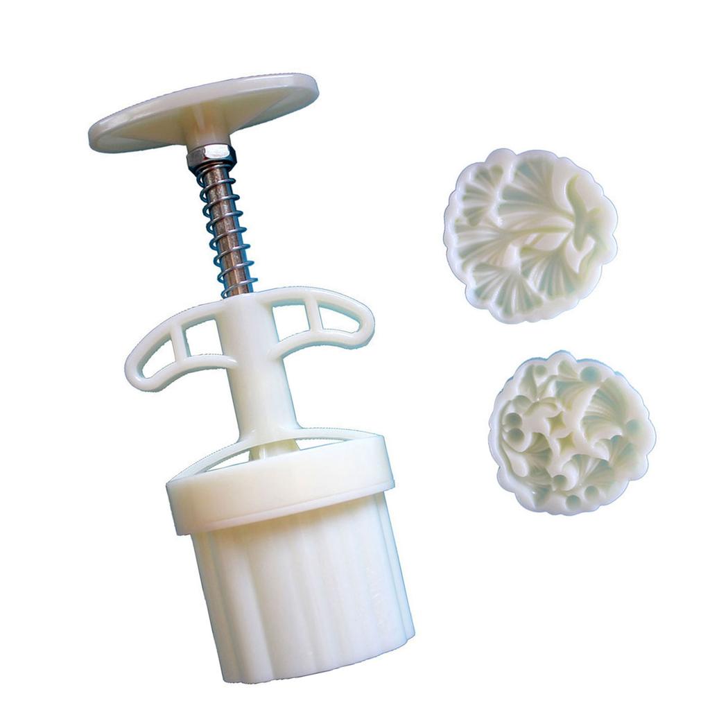 Dual Size Mooncake Mold For 75g And 50g Baking Premium ABS Plastic With Ginkgo Leaf Embossing Design