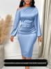 Frühlings-Satin-Kleid: Europäischer & Amerikanischer Stil, Sexy Heißes Mädchen High-End Gefühl
