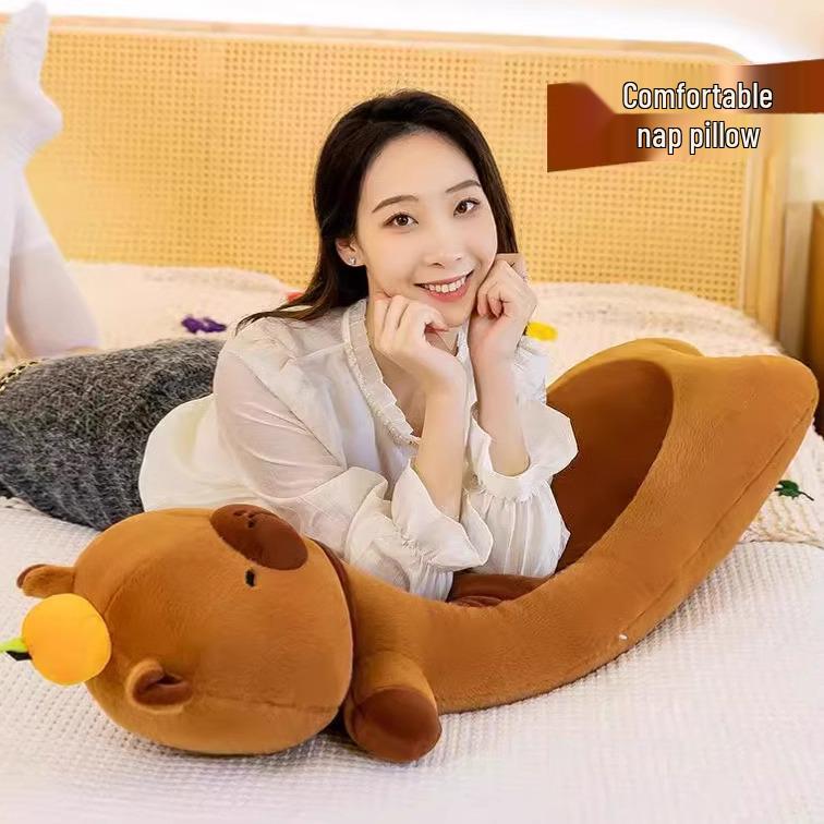 Capybara Long Body Pillow - Plush Toy and Sleeping Leg Cushion