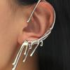 Exaggerated Personality Fashion Lava Ear Hanging Ins Design Feeling Water Drop Retro Ear Bone Clip Earrings Jewelry Women