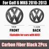 Valve Stems Caps 1/2Pcs Car Front Bonnet Grill Badge Rear Trunk Emblem Logo Cover Not Affect ACC For Volkswagen VW Golf 6 MK6 20 zg0