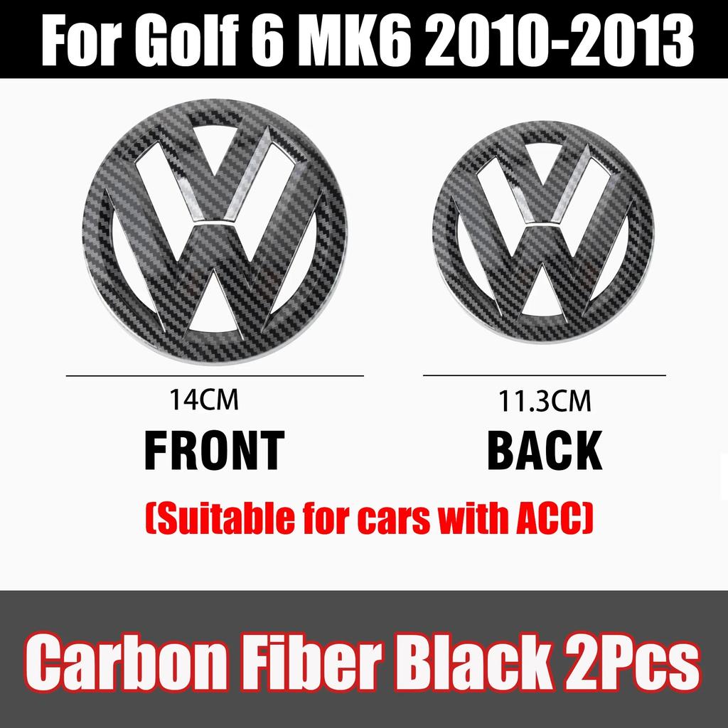Valve Stems Caps 1/2Pcs Car Front Bonnet Grill Badge Rear Trunk Emblem Logo Cover Not Affect ACC For Volkswagen VW Golf 6 MK6 20 zg0