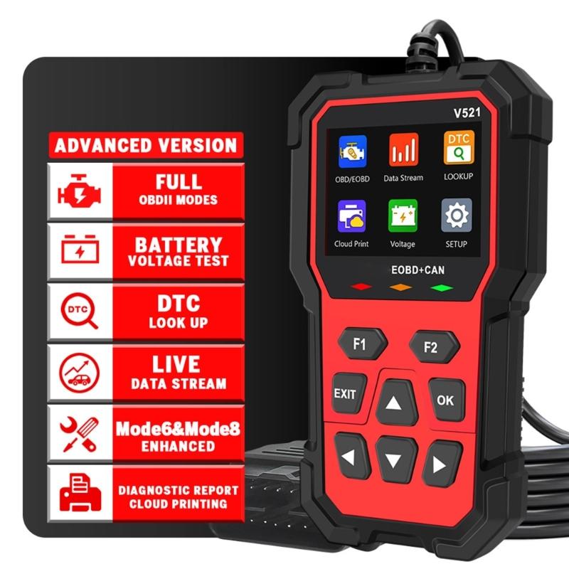 Multifunctional V521 OBD Car Diagnostic Scanner Tester Tool Suitable for Engine Fault Code Reading Quick Error Detection