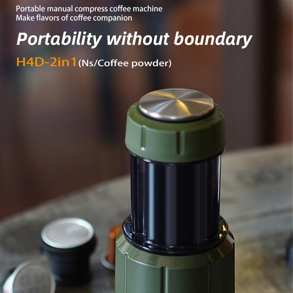 HiBREW Manuální kávovar Přenosný kávovar na kapsle Duální kompatibilita s kapslemi a mletou kávou Tlak 8 15 barů