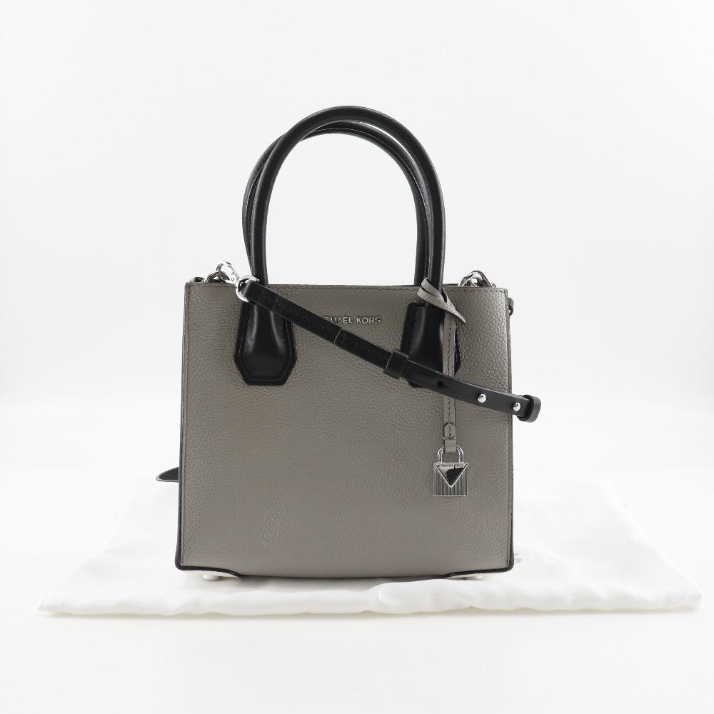 Michael Kors Mercer Handbag By Color 2WAYShoulder Gray / White Leather Women Used