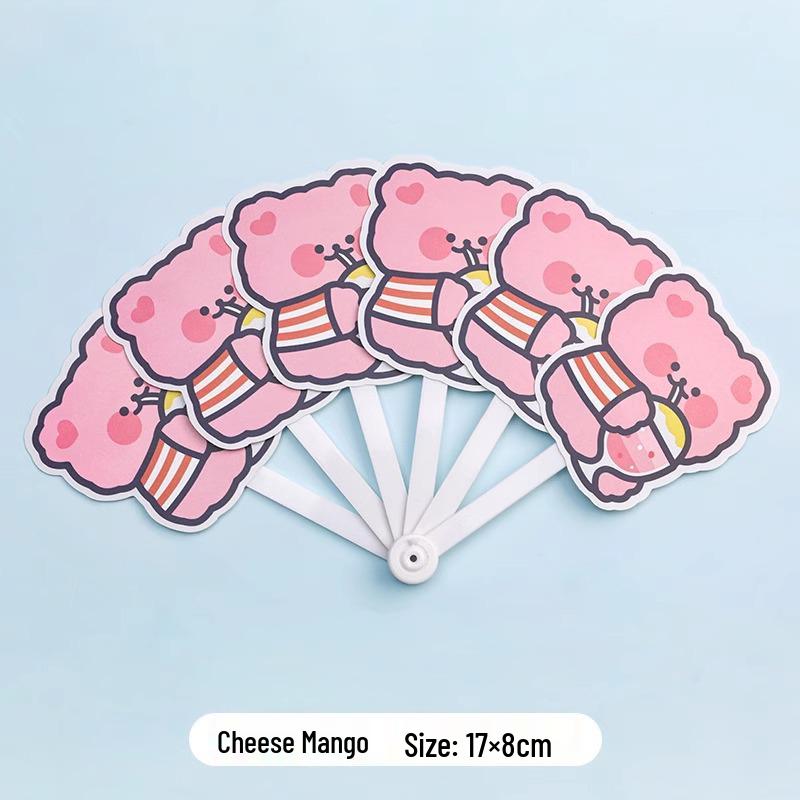 

Портативный милый мультяшный шестисложный маленький складной ручной веер для студентов и детей